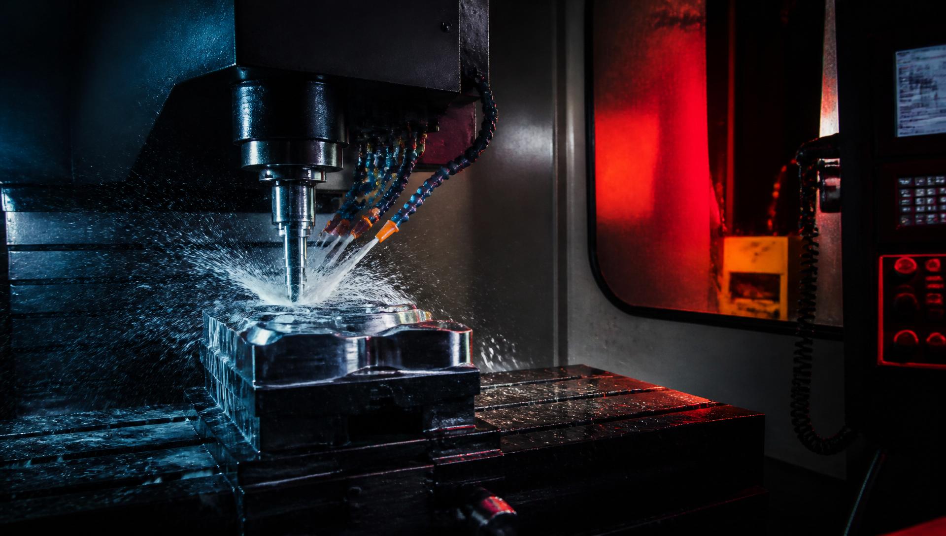 CNC machining centre in operation
